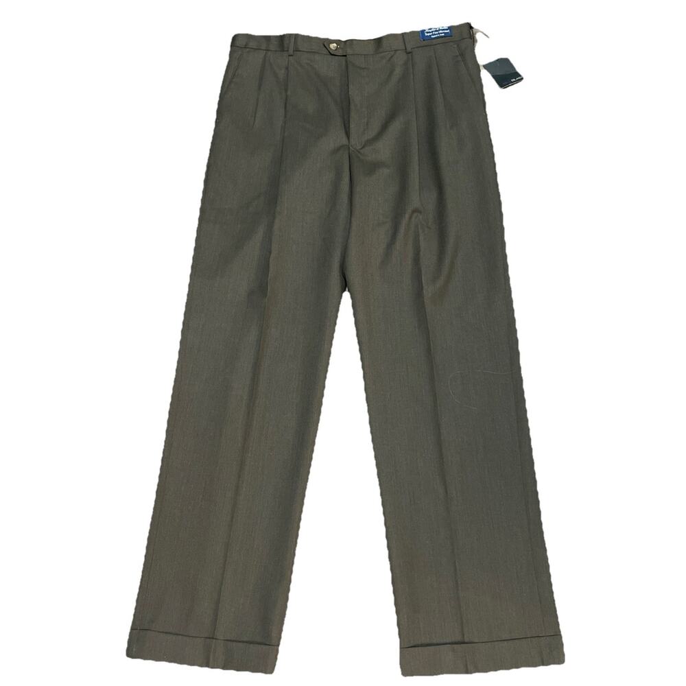 Bill Blass Slacks‎ Worsted Wool Double Pleats Office Trouser Pants 100% Wool NWT